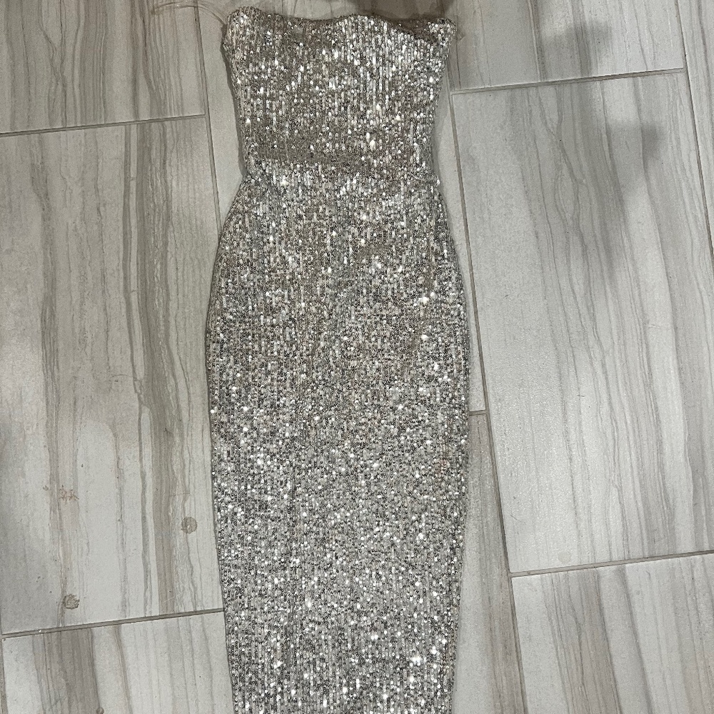 nookie silver dress brand new!